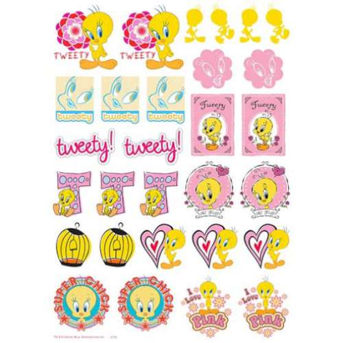 Tweety Bird Edible Icing Character Icon Sheet - Click Image to Close